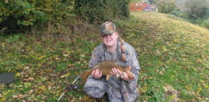 Christopher Inwood 7Lb 8oz caught on size 16 hook on a worm with a small swim feeder in the margin  - west lake 5.11.19