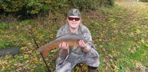 Christopher Inwood 9Lb 9oz My PB caught on size 16 hook on a worm with a small swim feeder in the margin  - west lake 5.11.19