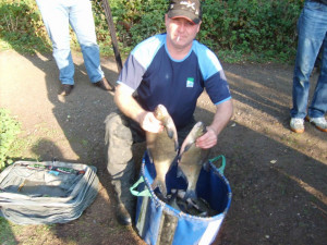 Dave Hough with part of his 25lb catch from the pairs match 23.10.11