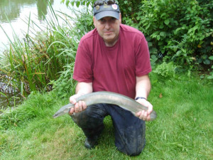 Terry Whiteman 5th place with a 3lb 4oz Eel caught on Luncheon meat 2.9.12