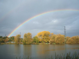 Rainbow on Westminster Lake October 2011 by AWK