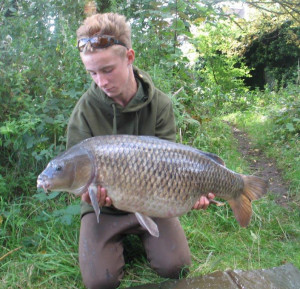 Jack Morrisson 27Lb. The Big Silver. Caught on a single floating dog biscuit by some lily pads 26.9.15